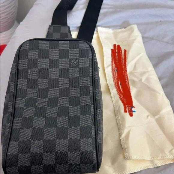 Checkered Black Crossbody Bag - Picture 1 of 1